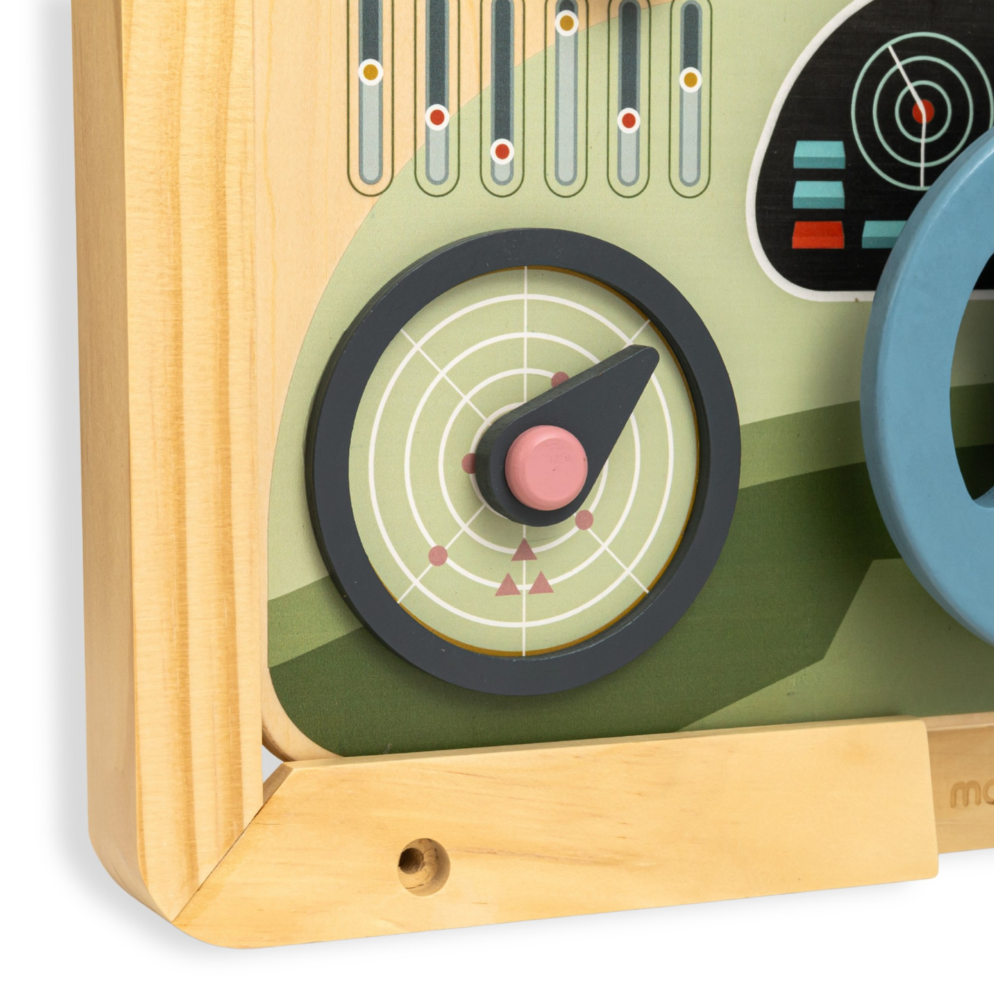 Planche Montessori en bois 2 en 1 Cockpit pour le petit conducteur et pilote – volant, levier de vitesse, cartes de voyage, radar