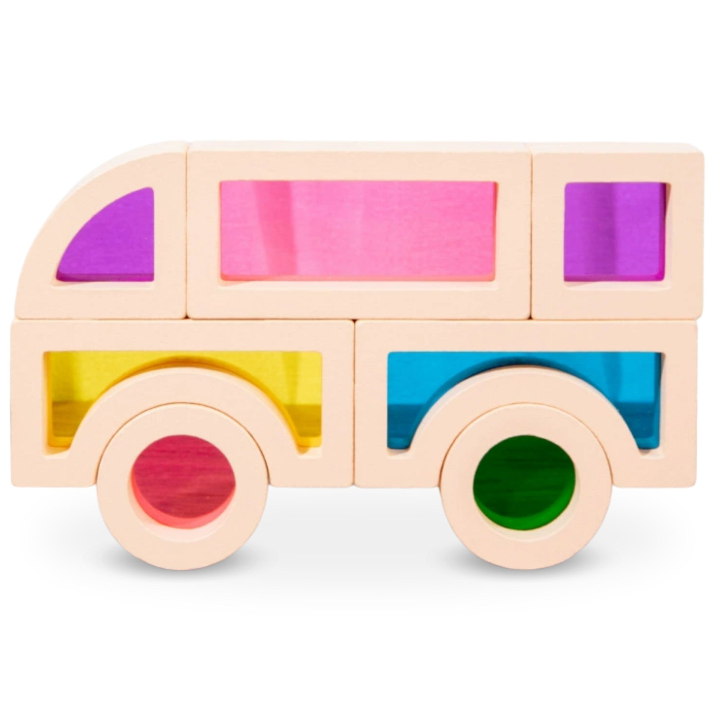 Blocs de bois arc-en-ciel - 25 éléments