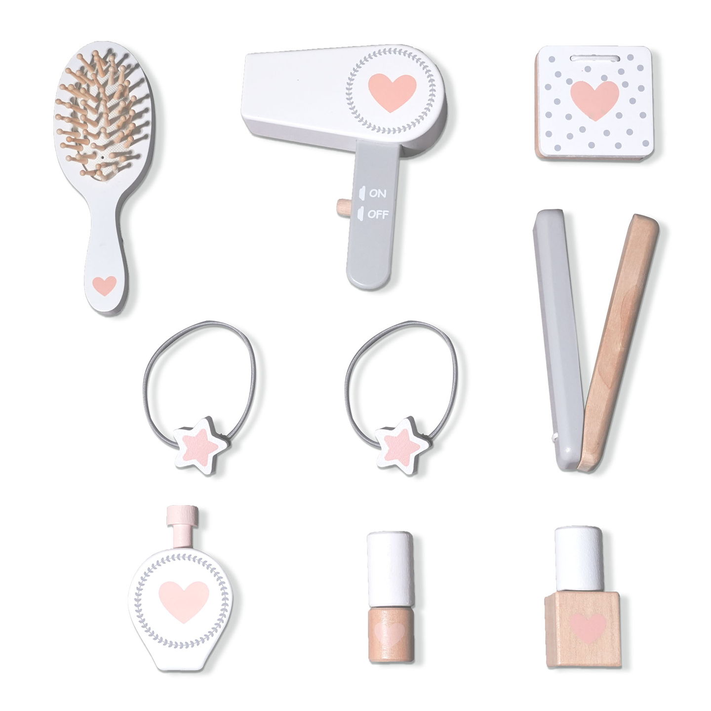 Table à langer en bois pour enfants avec chaise, accessoires et éclairage LED