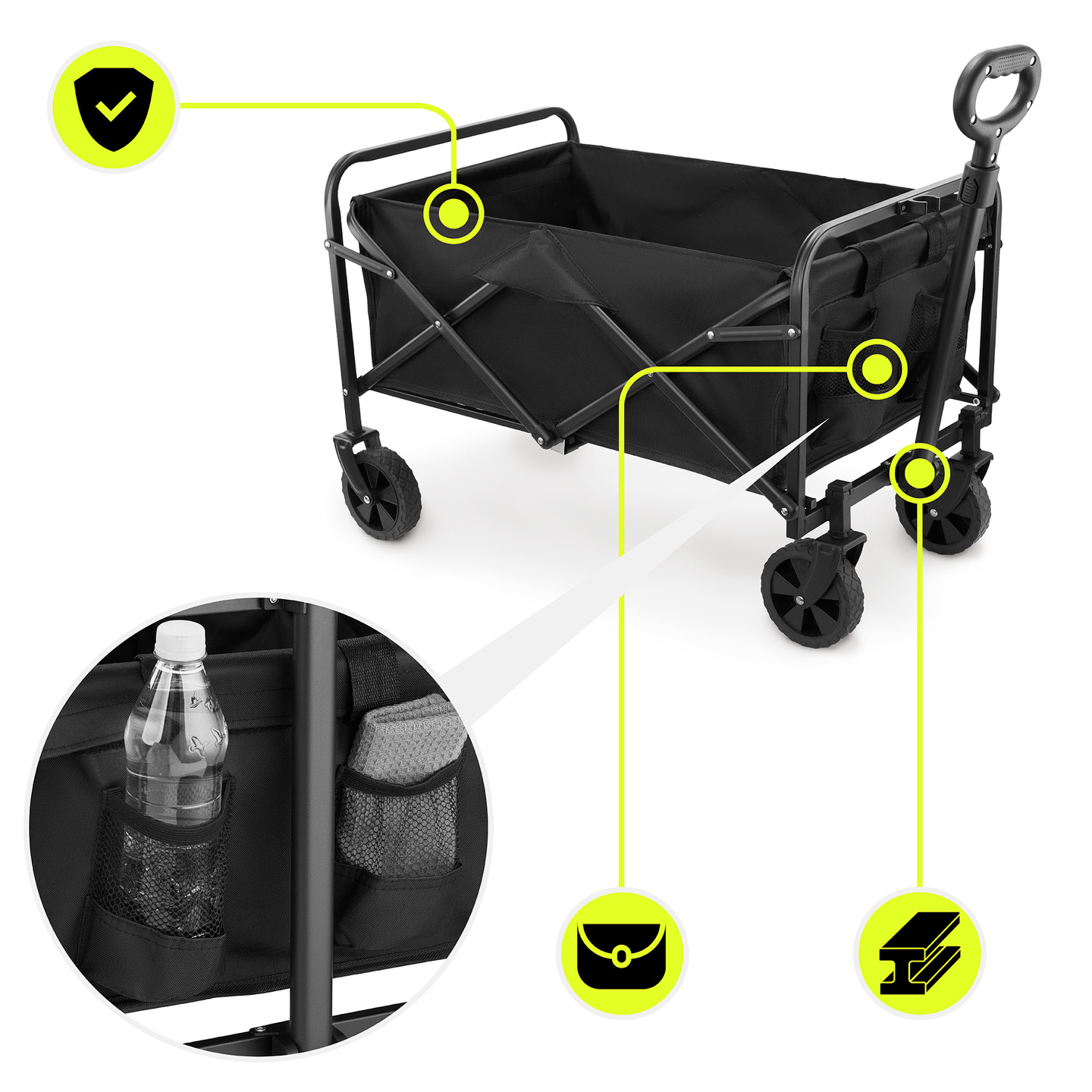 Fauteuil roulant de plage pliant HyperMotion - noir, 80 kg