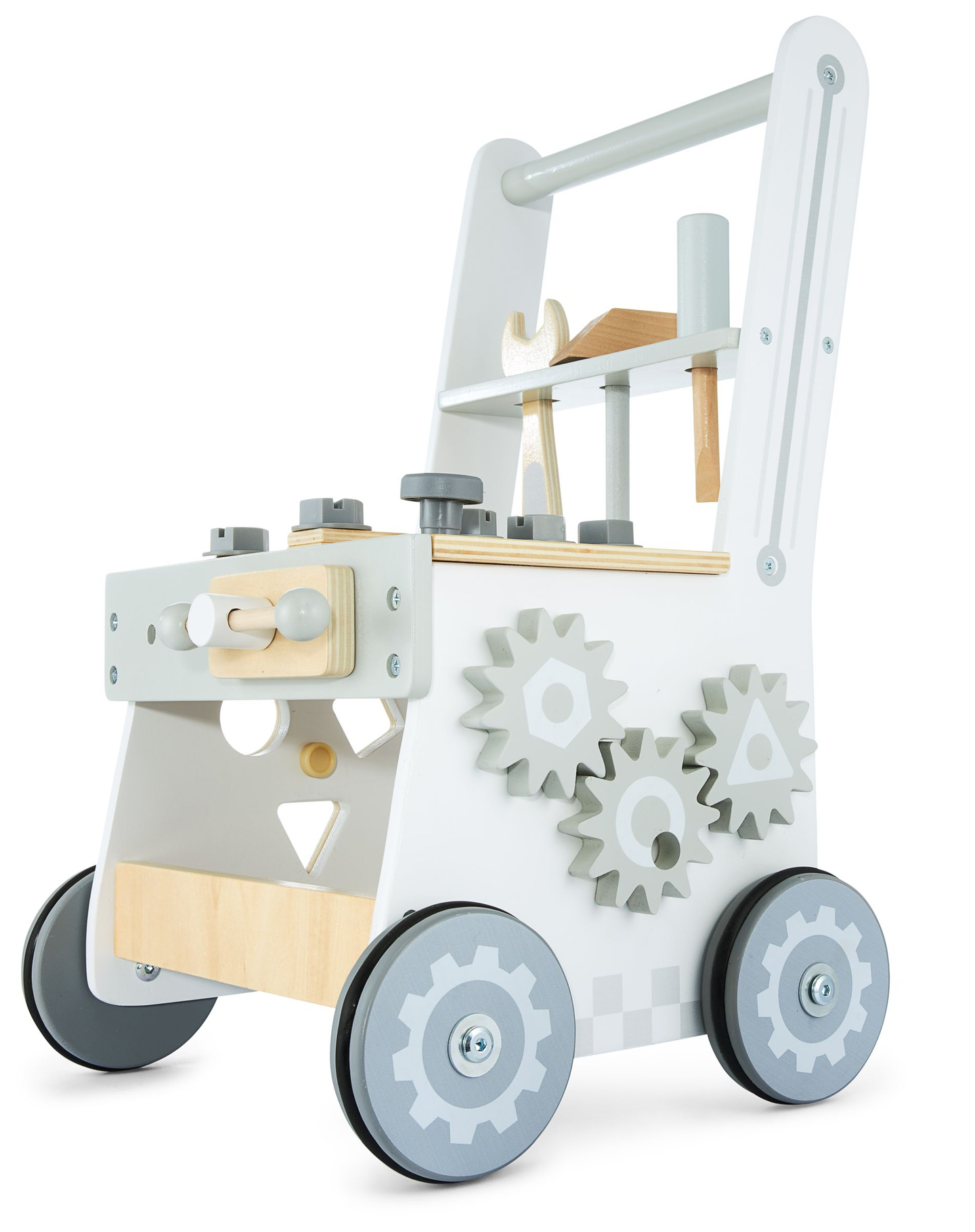 Déambulateur, pousseur et atelier en bois 3-en-1 - 47 éléments