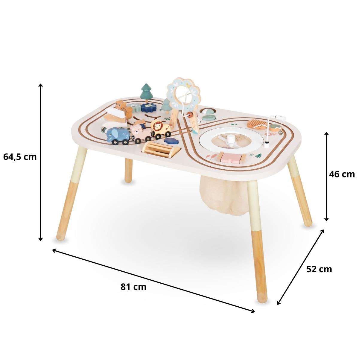 Table éducative en bois 10in1 avec animaux et train