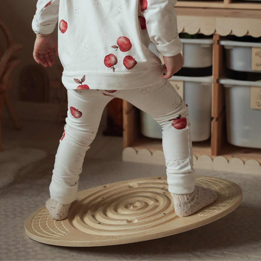 Planche d'équilibre en bois avec labyrinthe et balles - balance rocker
