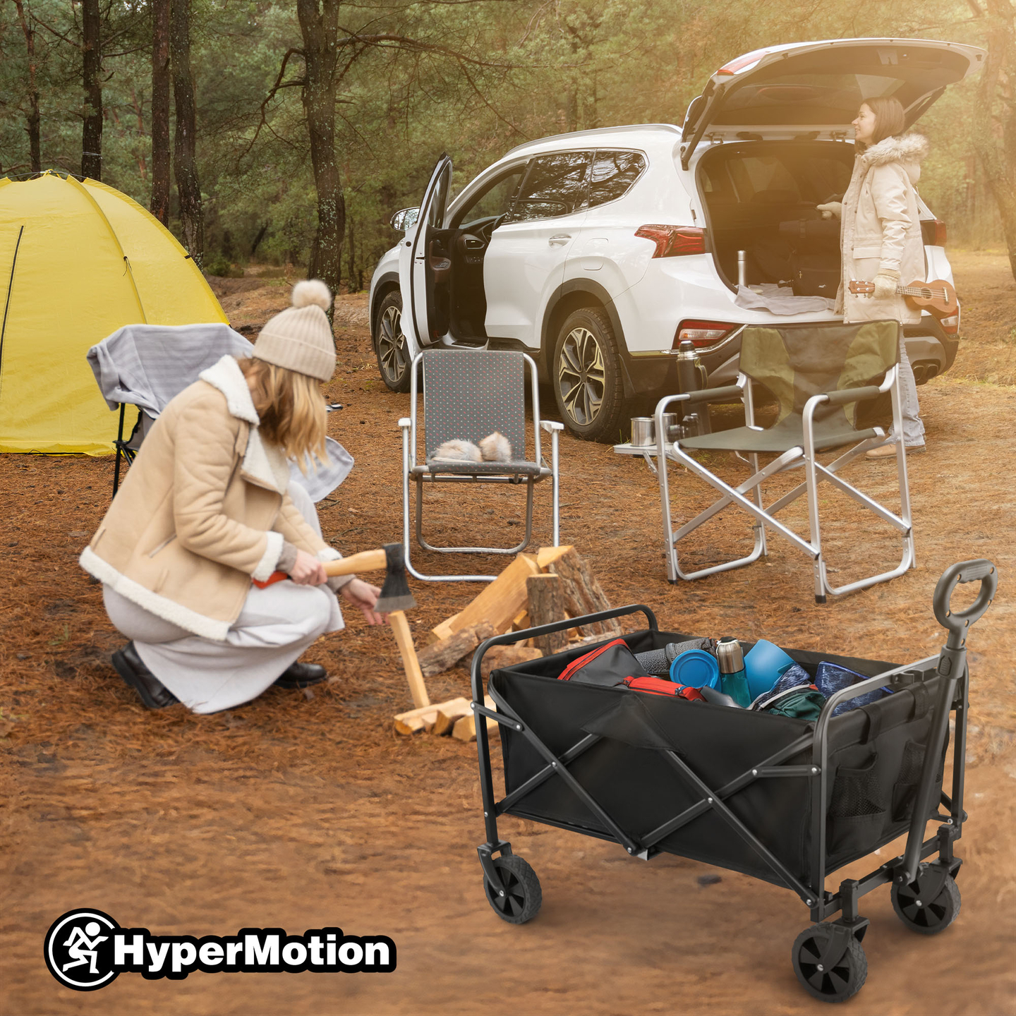 Fauteuil roulant de plage pliant HyperMotion - noir, 80 kg