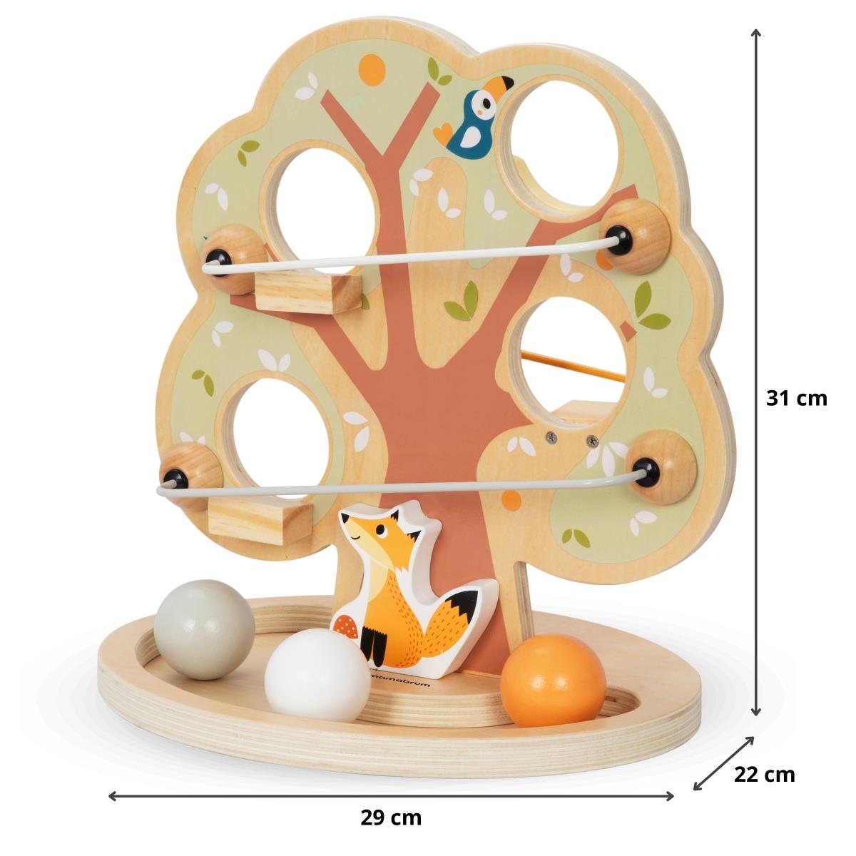 Piste de glisse à billes en bois - Arbre vert