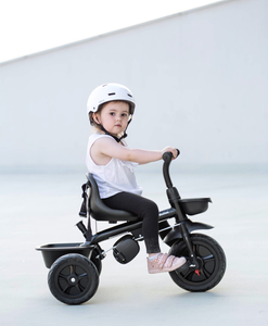 HyperMotion TOBI VECTOR tricycle - roues gonflables éternelles + barre de poussée. Couleur : noir.