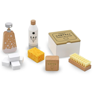 Set de nettoyage en bois pour enfants - 10 pièces