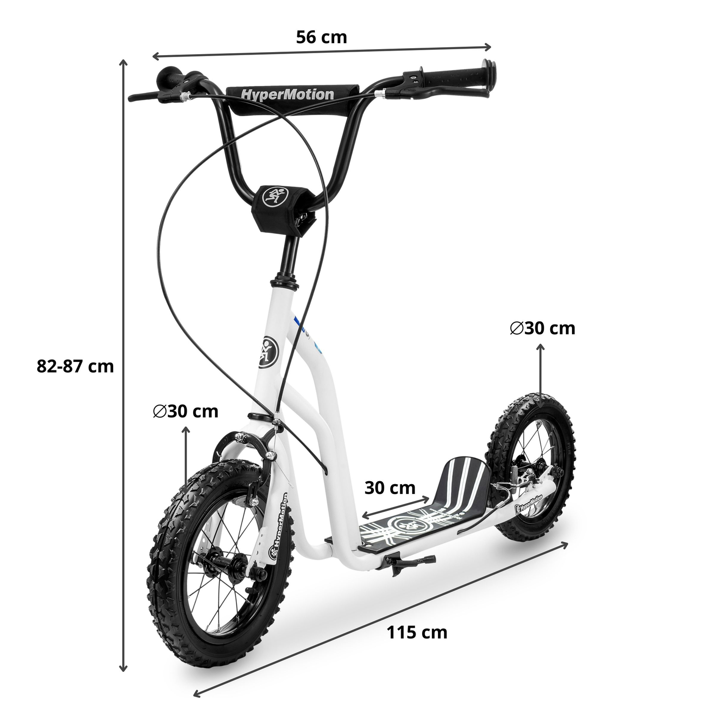 Scooter HyperMotion VIVA 12 (roues gonflables de 30 cm) - Blanc