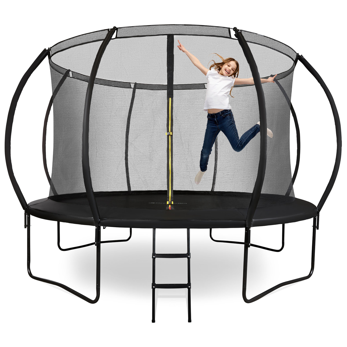 Trampoline de jardin XXL pour enfant HyperMotion - 366 cm 12FT - avec échelle et filet intérieur - pour maison et jardin - 150kg max