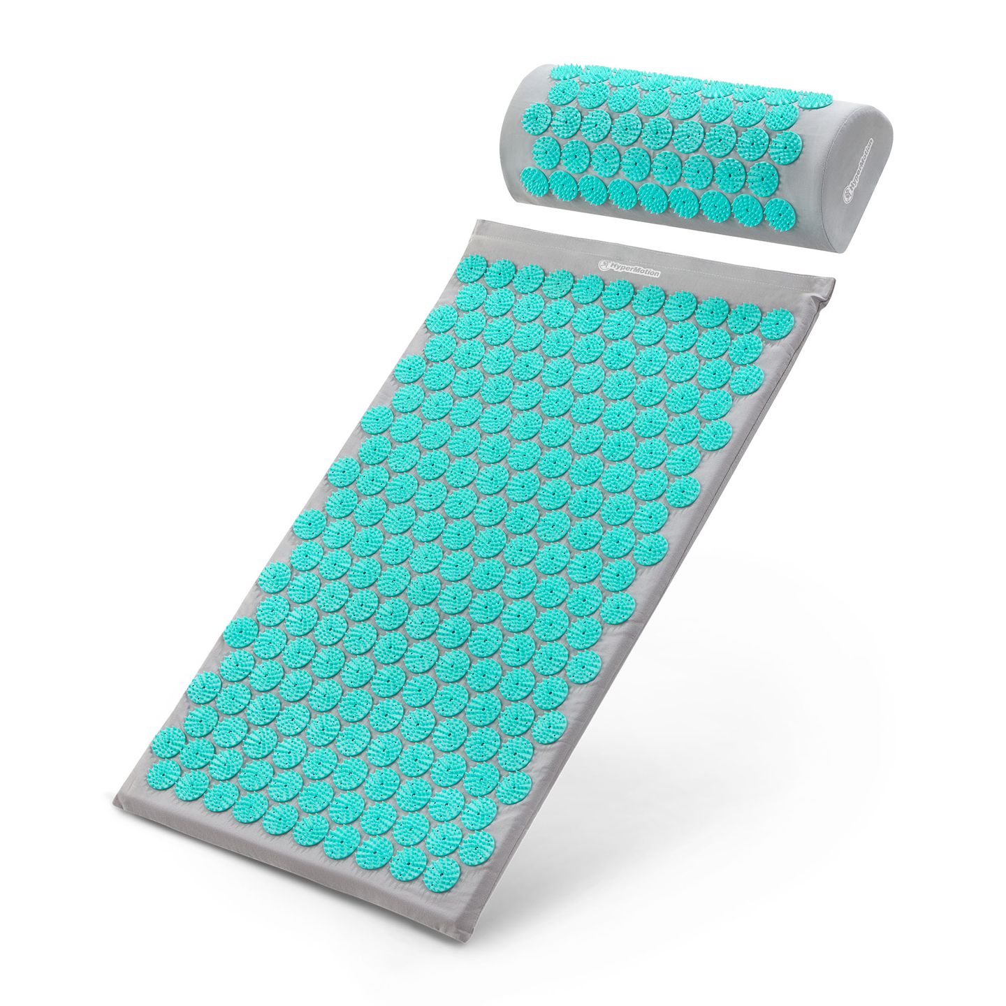 Tapis d'acupression avec coussin et housse - 72 cm HyperMotion gris-menthe