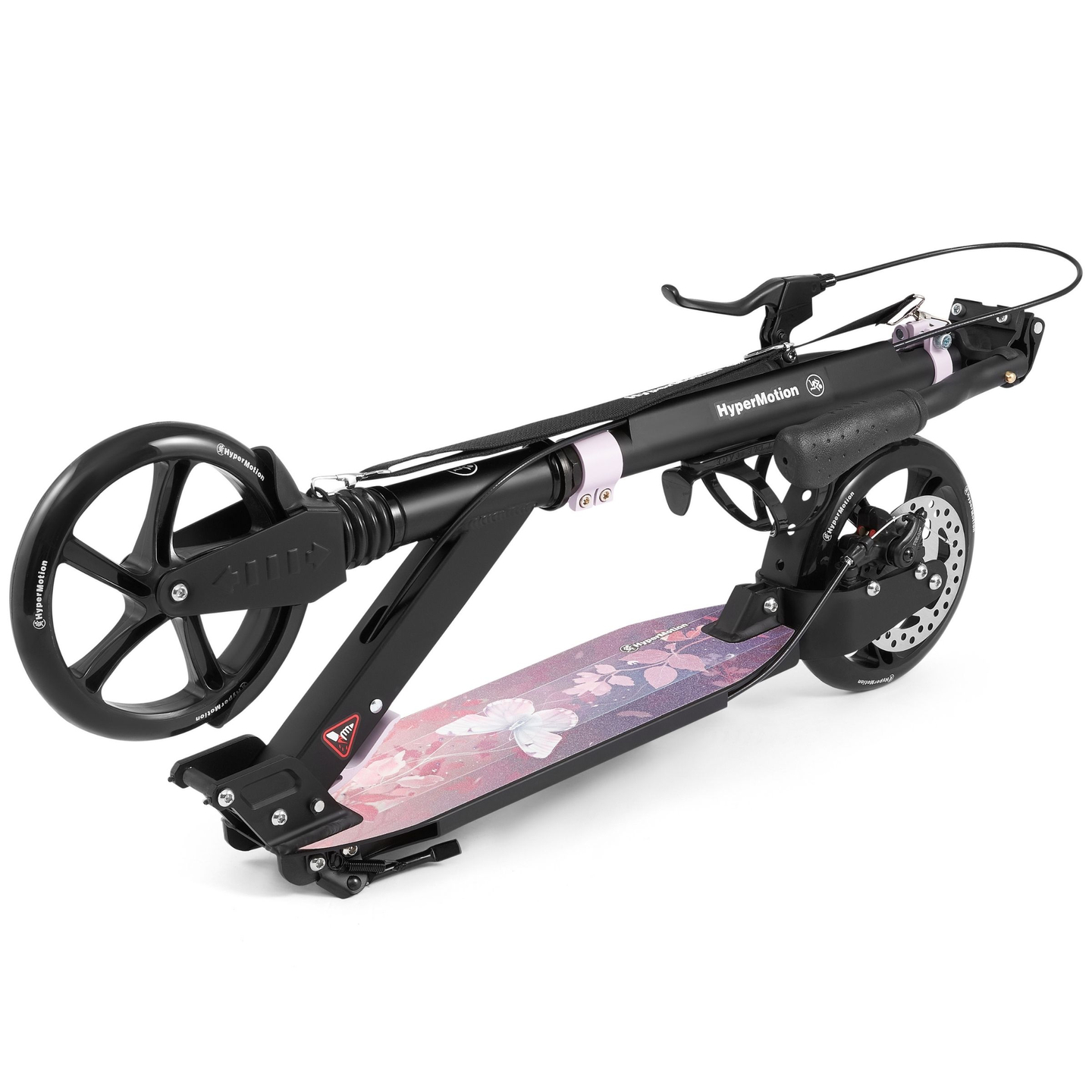 Scooter à deux roues pour jeunes adultes - avec amortisseur - HyperMotion Skyline - rose, aluminium - 100kg