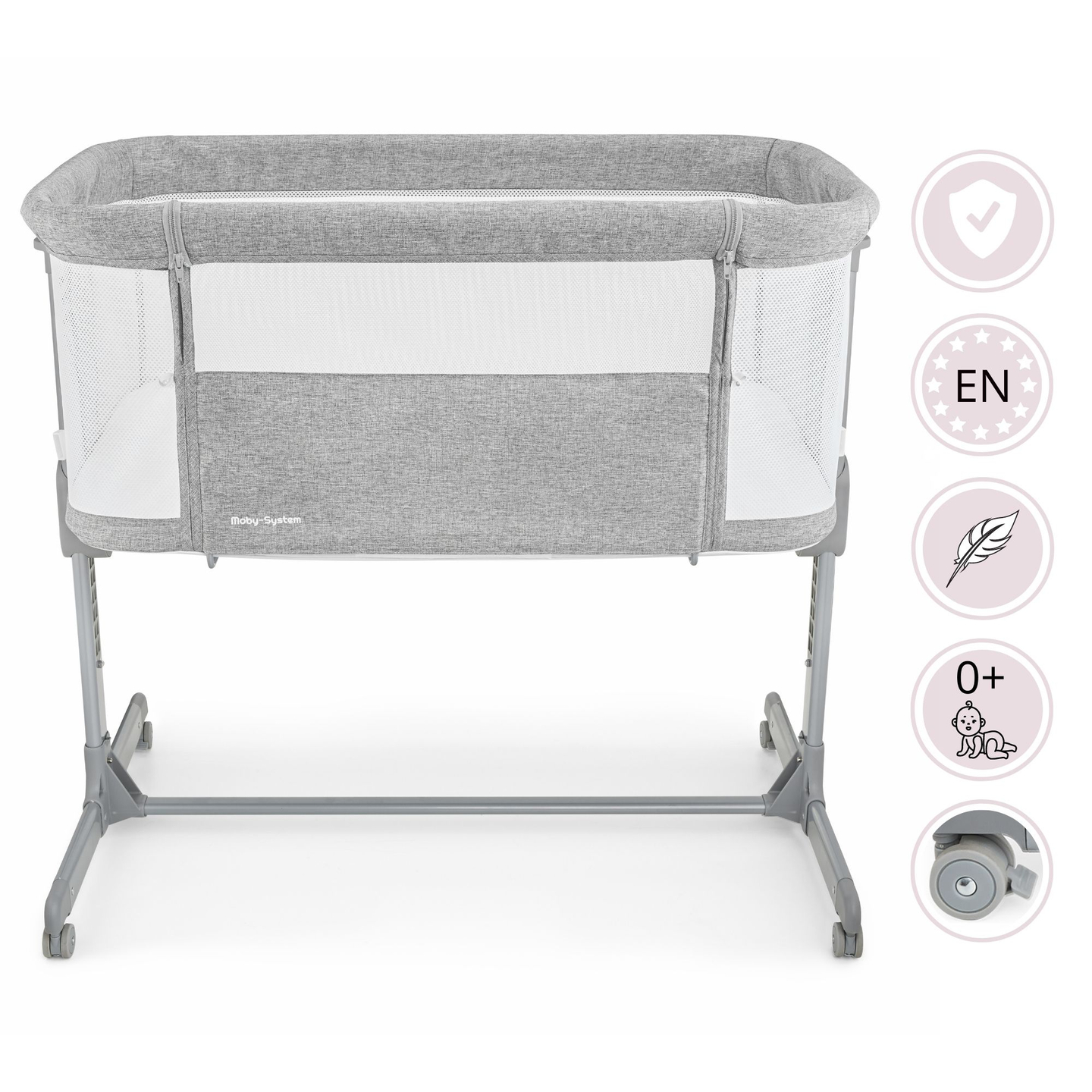 Lit d'appoint Moby-Système LUNA 3en1 - gris