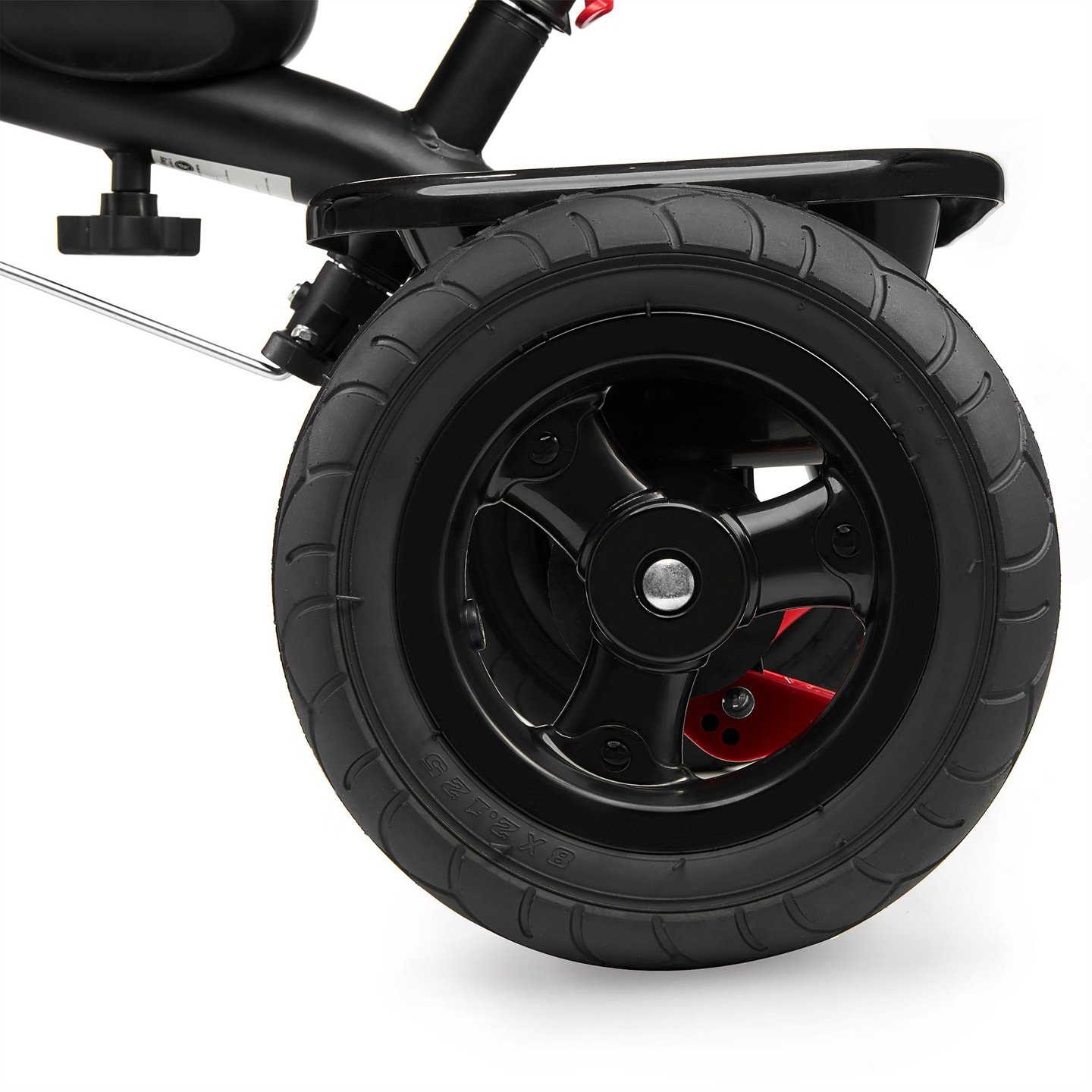 Tricycle pour enfants 1-4 ans - TOBI FREY - couleur rose - pivotant - roues pompées + pousseur