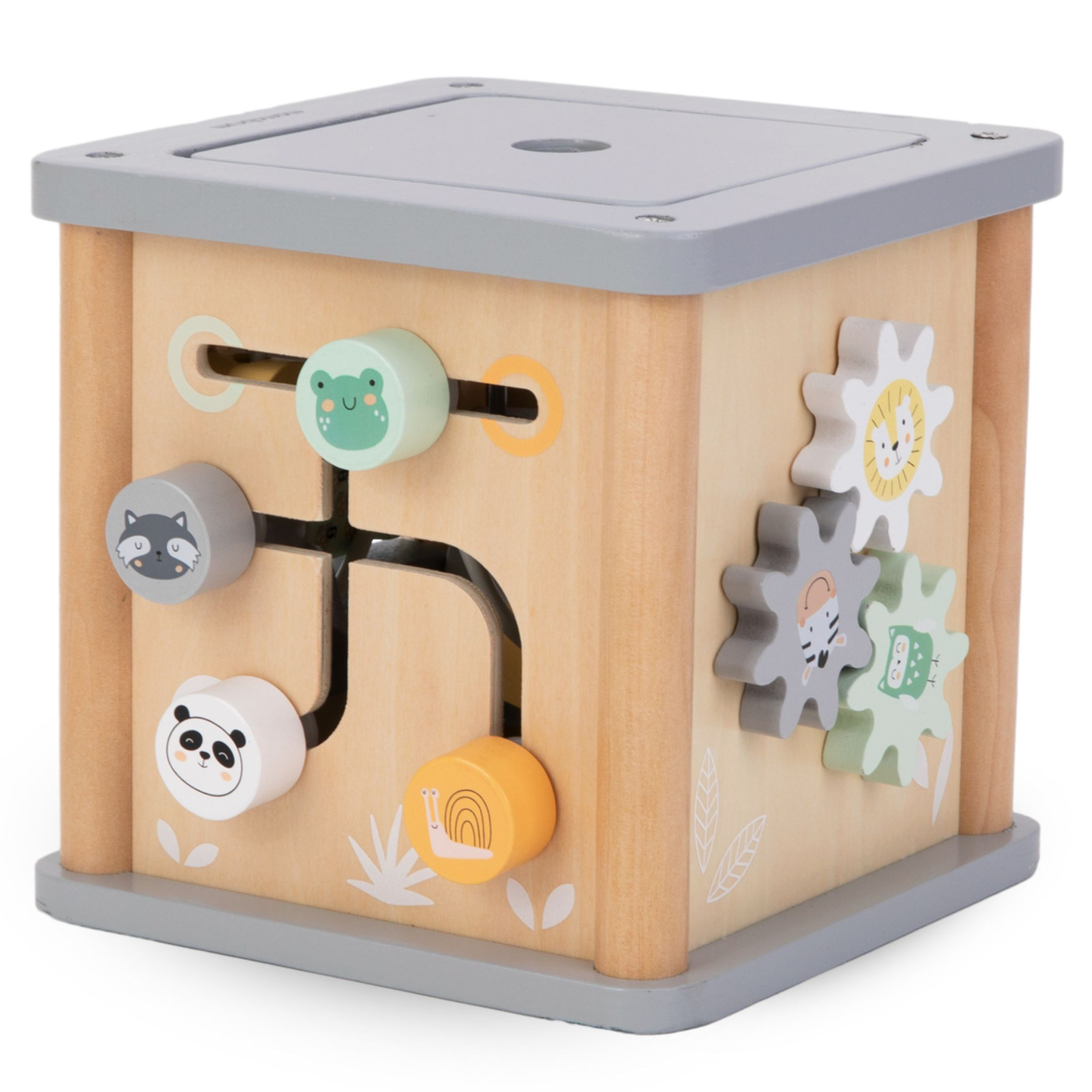 Cube éducatif Montessori en bois - boucle motrice