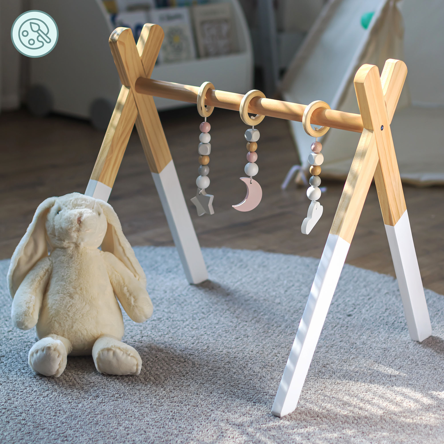 Support éducatif en bois Baby Gym - couleur blanche