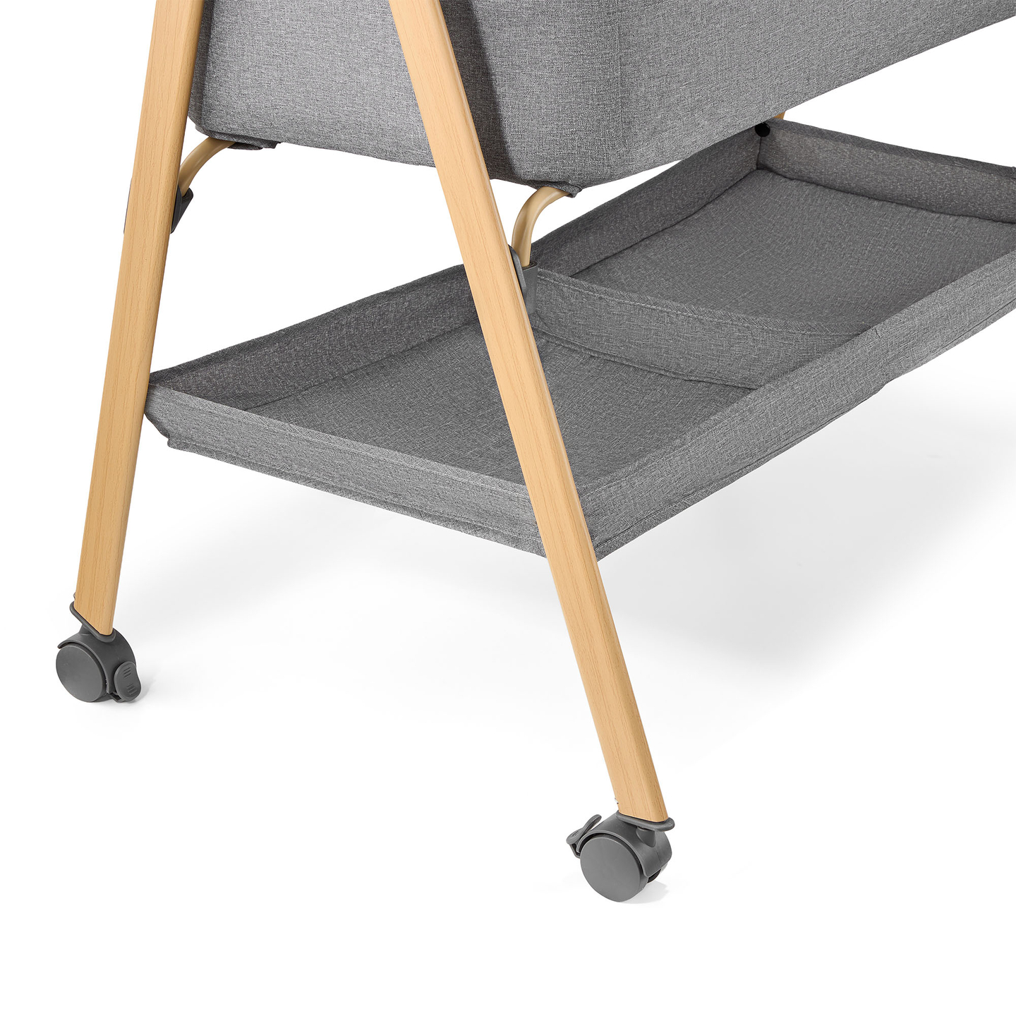 Lit bébé autoportant, lit de voyage, berceau avec matelas - gris