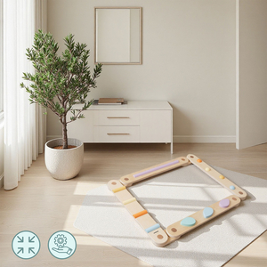 Grand parcours sensoriel en bois - piste d'équilibre - 9 éléments