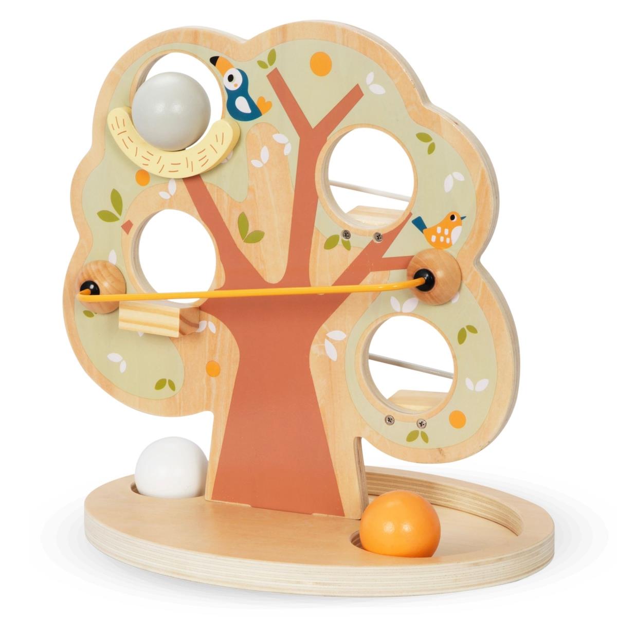 Piste de glisse à billes en bois - Arbre vert