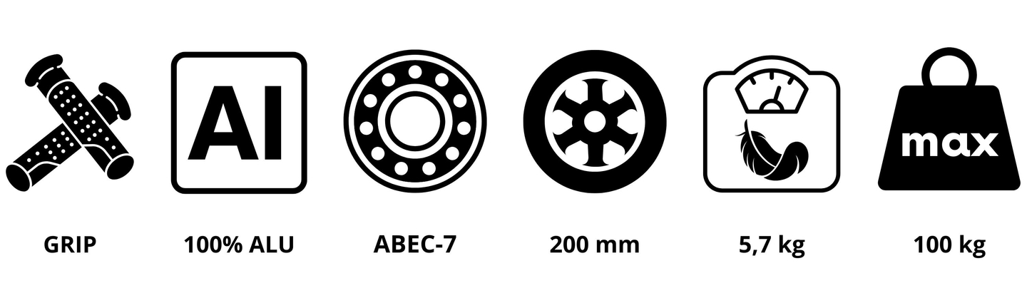 Scooter à deux roues pour jeunes adultes - avec amortisseur - HyperMotion Skyline - rose, aluminium - 100kg