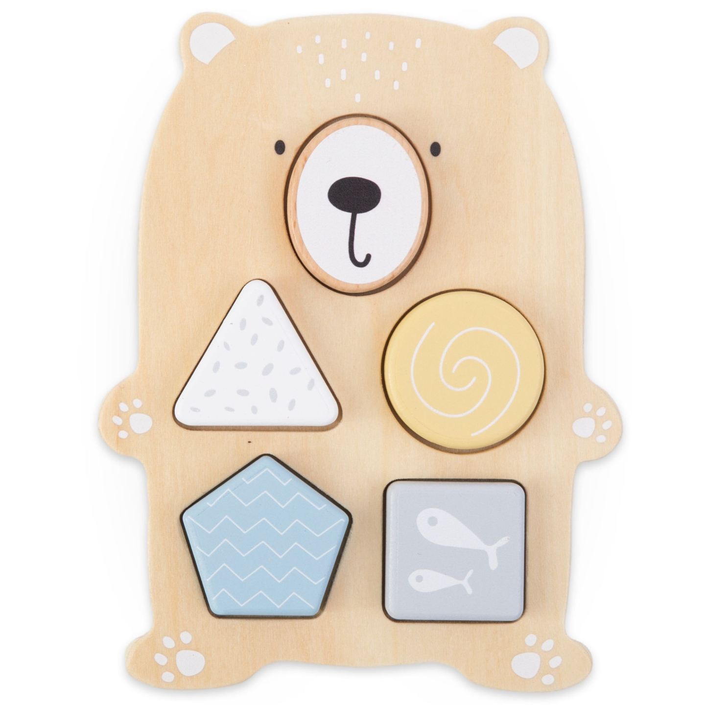 Ensemble de jouets en bois - entrelacs colorés, pyramide de phoques, trieur d'oursons