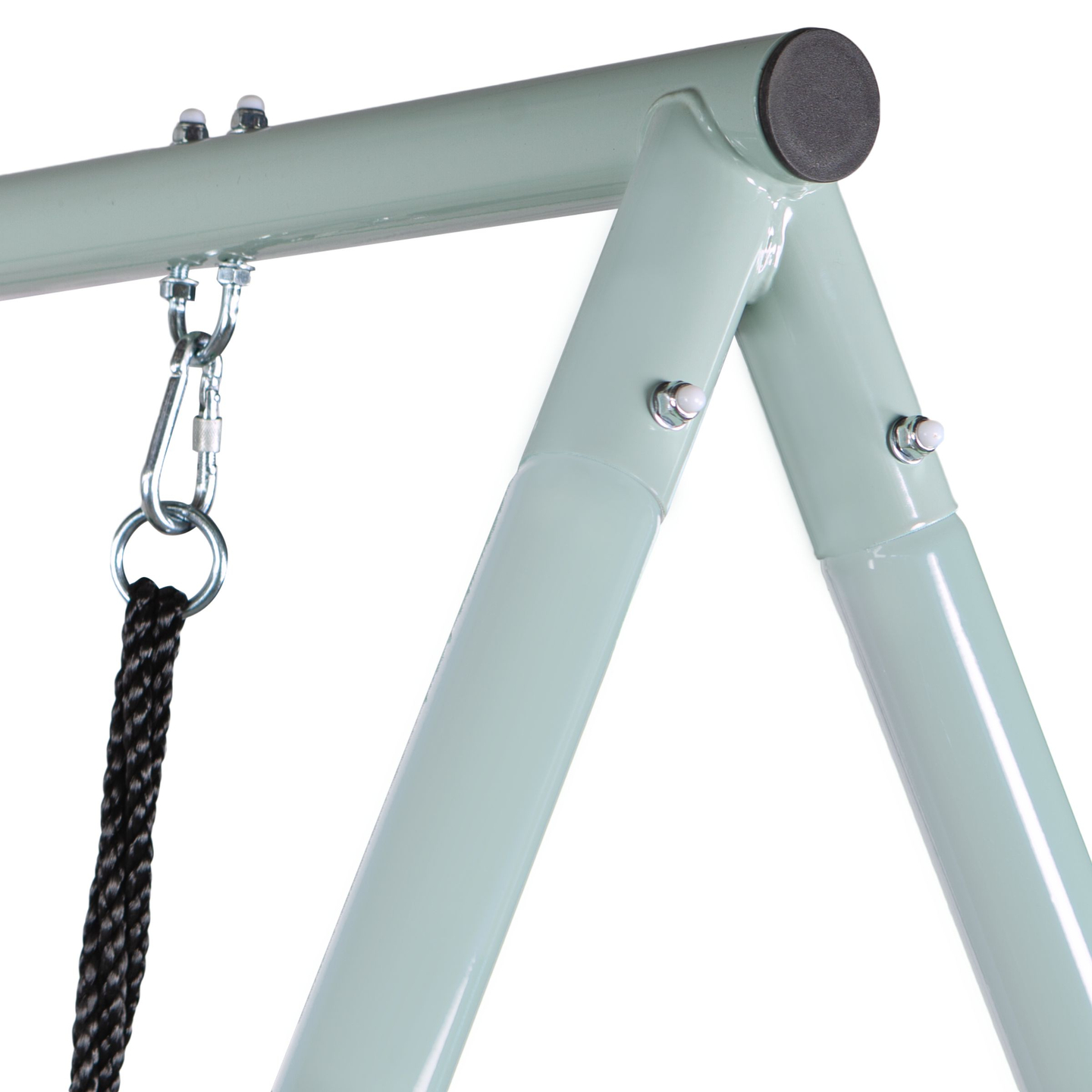 Balançoire de jardin de type nid de cigogne avec cadre et cordes