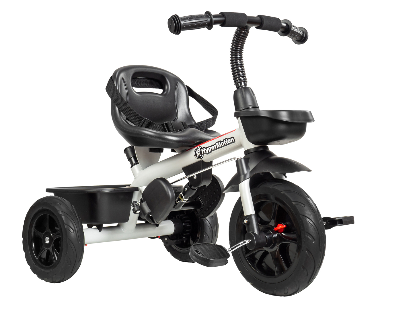 HyperMotion TOBI VECTOR tricycle - roues éternellement gonflables + barre de poussée. Couleur : gris clair.