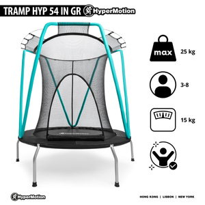 Trampoline menthe 137cm avec filet de protection - pour enfants de 3 à 8 ans - pour la maison et le jardin