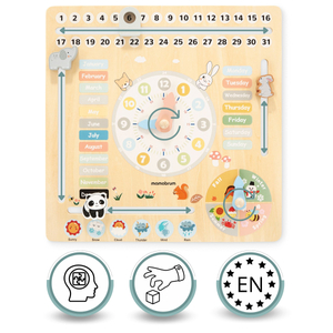Calendrier en bois pour enfants 6in1