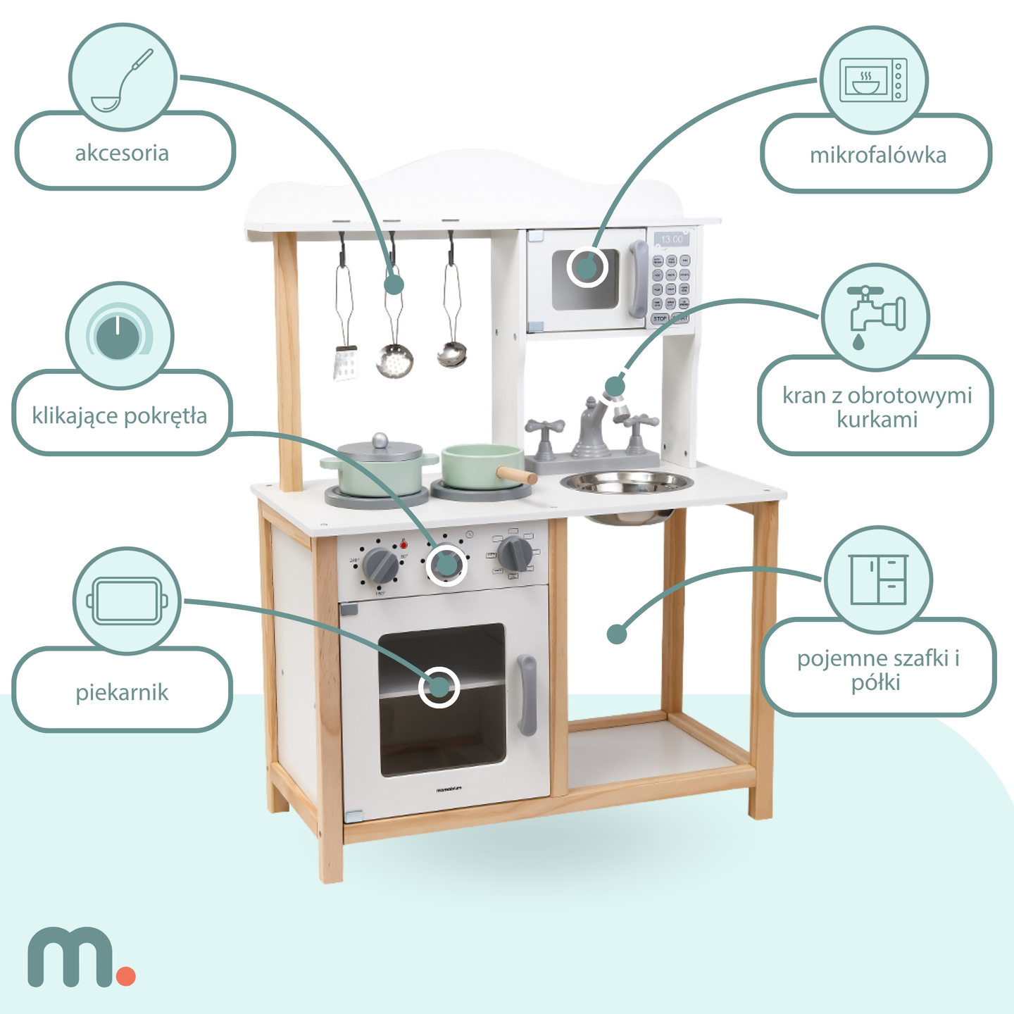 Cuisine en bois pour enfants avec micro-ondes