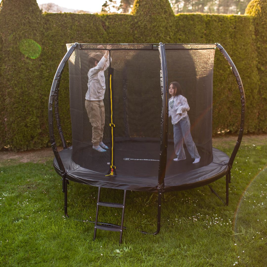 Trampoline de jardin pour enfants HyperMotion - 244 cm 8FT - avec échelle et filet intérieur - pour la maison et le jardin