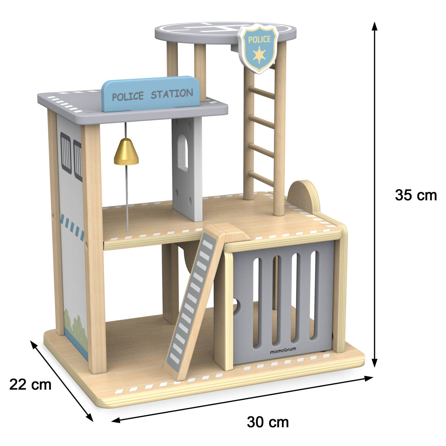 Poste de police en bois avec accessoires
