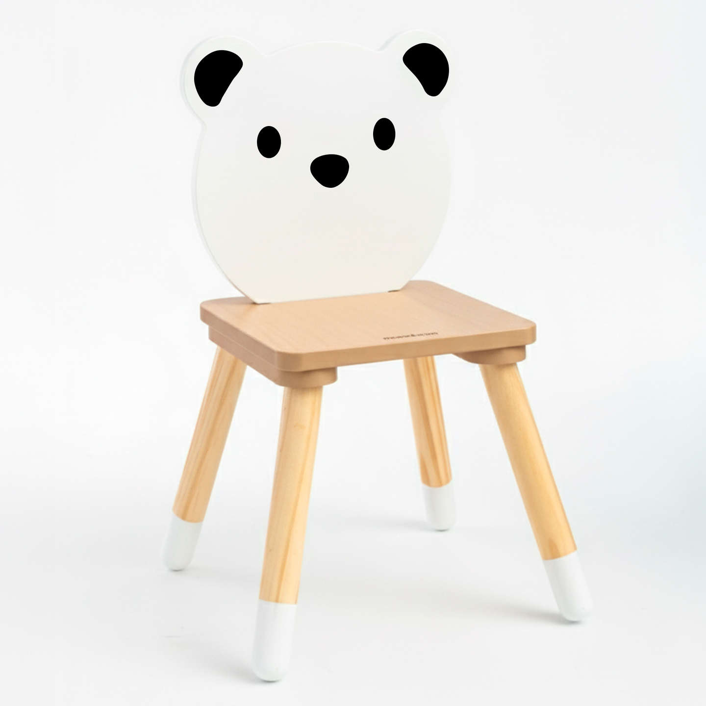 Table en bois avec rangement et 2 chaises Ensemble enfant - Ours en peluche mignon