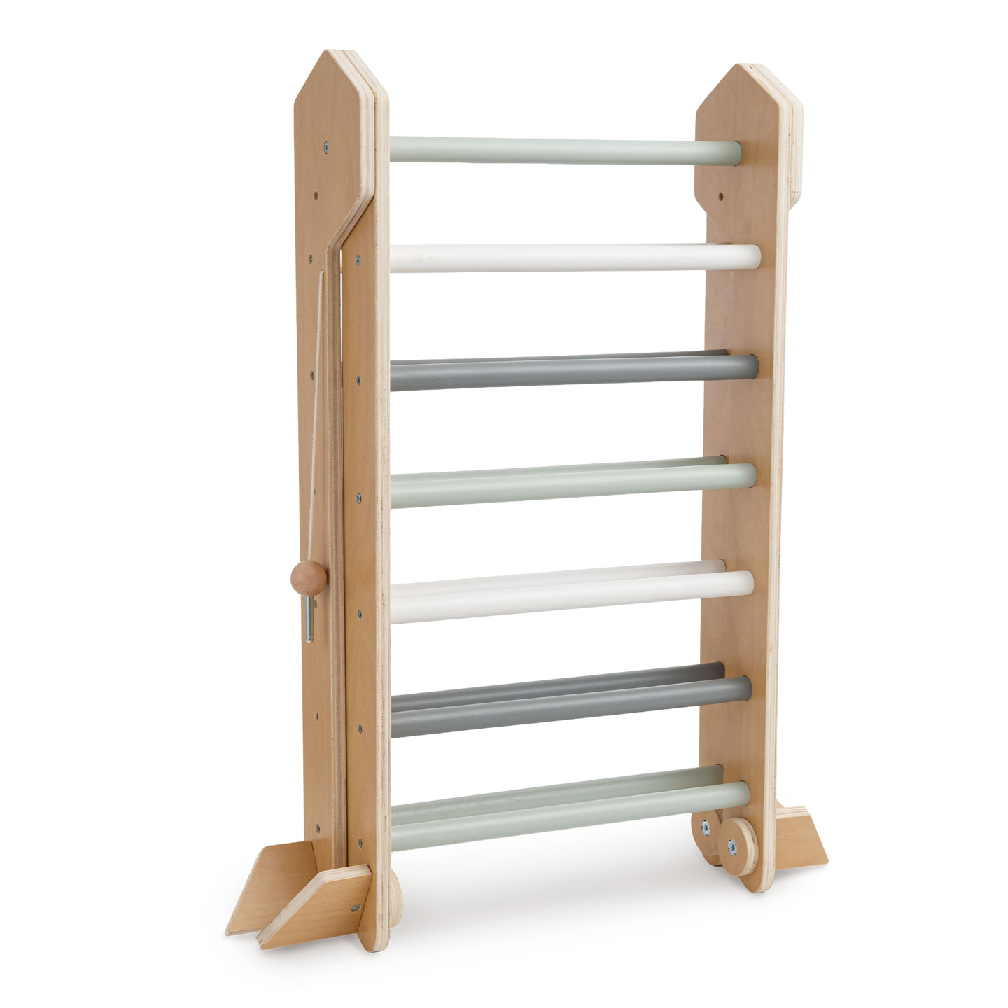 Aire de jeux intérieure en bois pour enfants - mur d'escalade, toboggan, arche d'escalade/bascule et triangle de Pikler