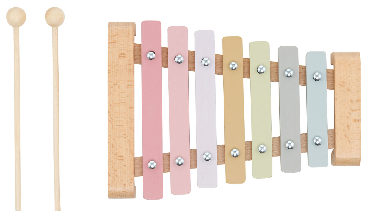 Cymbales en bois - xylophone pour enfants, couleurs de l'arc-en-ciel