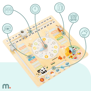 Calendrier en bois pour enfants 6in1