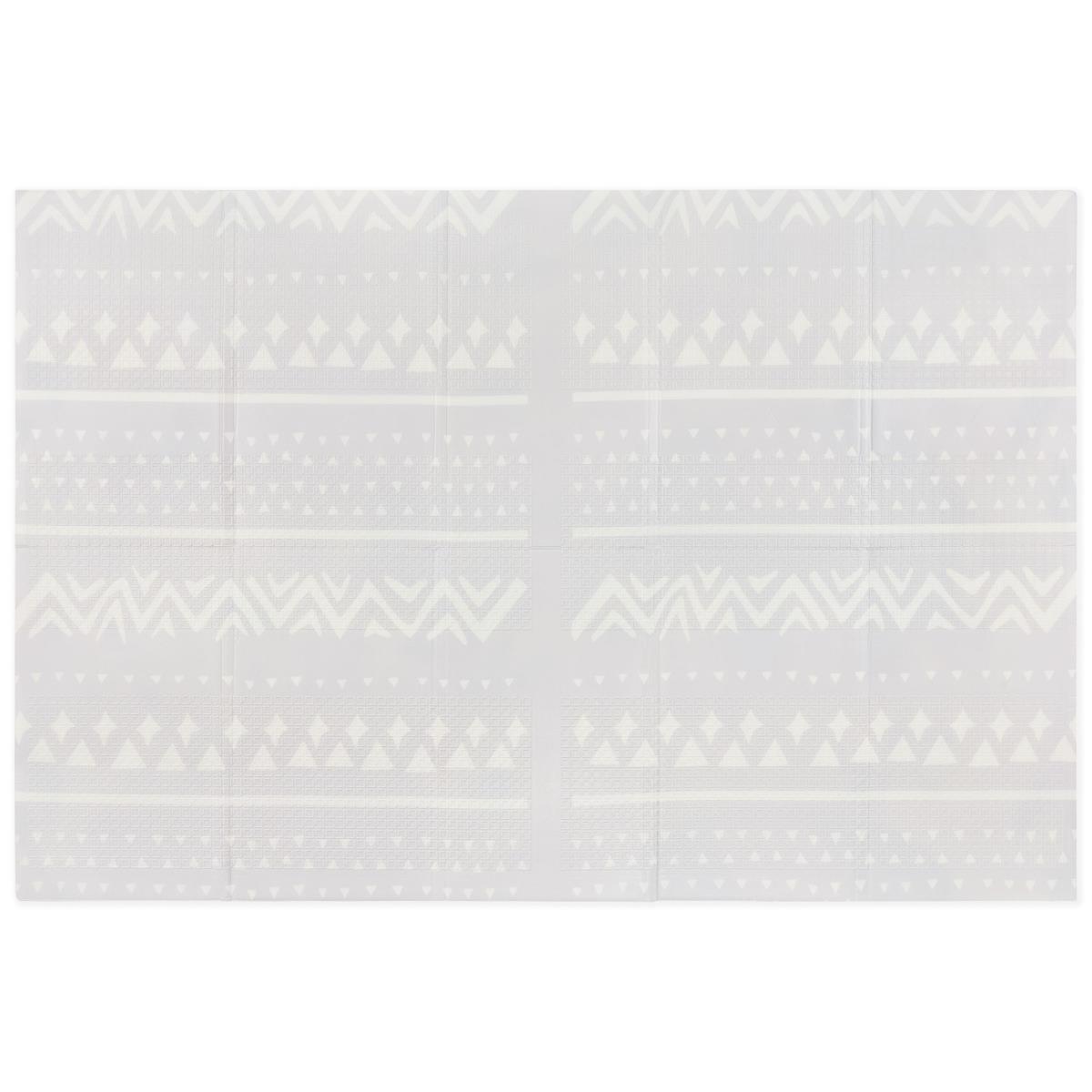 Tapis pliant double face en mousse 180 x 120 x 1cm - Eléphants exotiques/Gris délicat