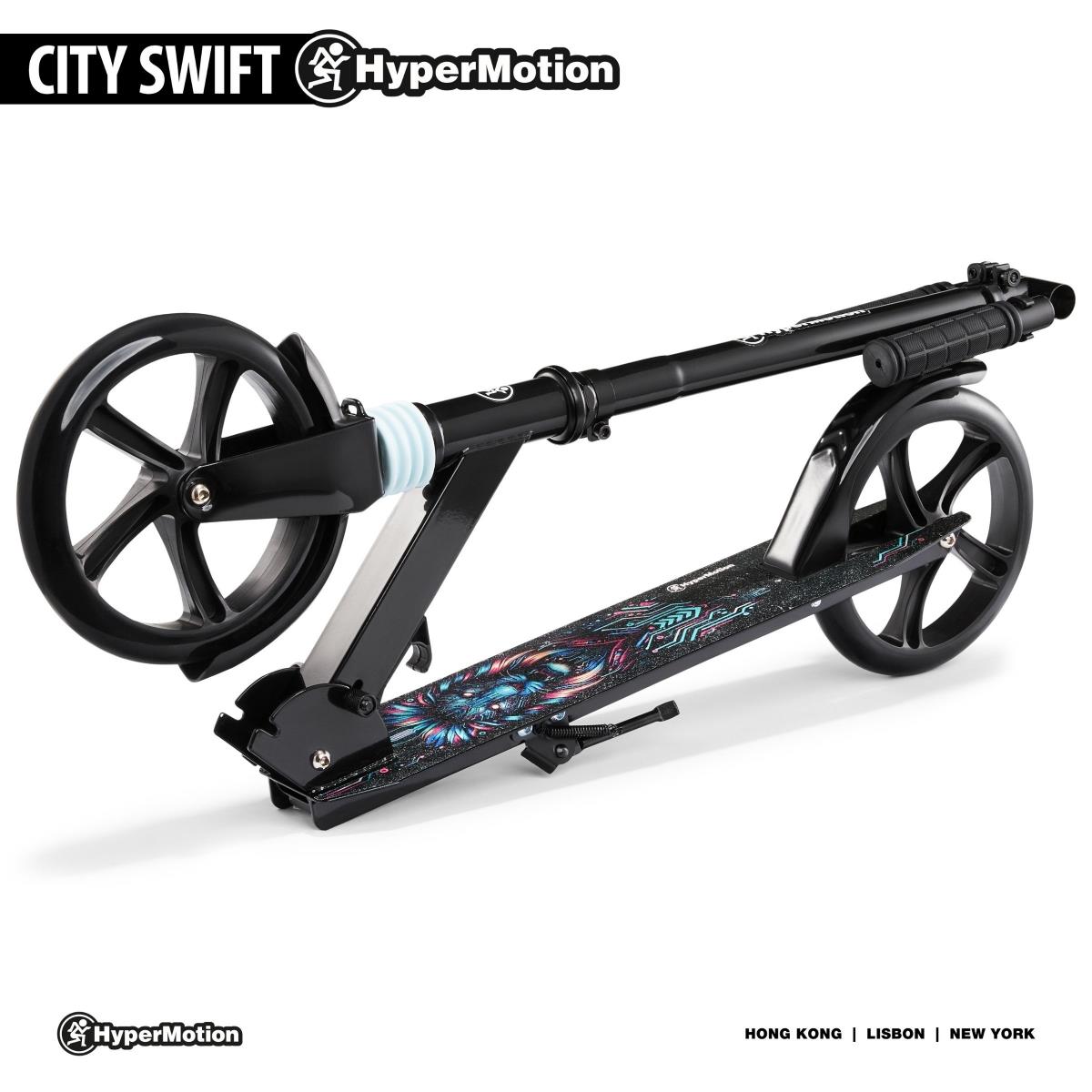 Scooter à deux roues pour jeunes adultes - avec amortisseur - Hypermotion CITY SWIFT Digital Lion - 100kg
