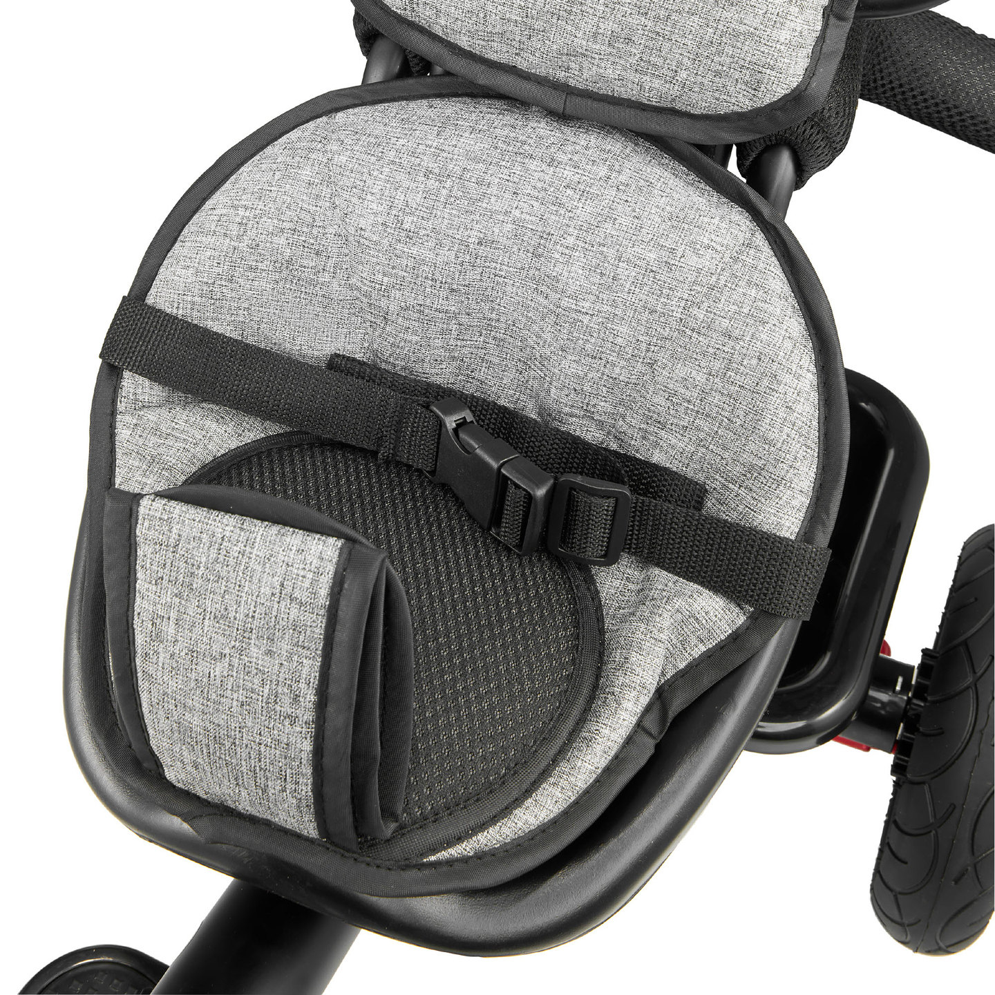 Tricycle pour enfants 1-4 ans - TOBI FREY - couleur gris - pivotant - roues gonflables + poussoir