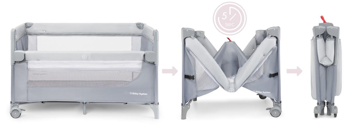 Lit Closely 3 en 1 avec table à langer, matelas et sac de transport