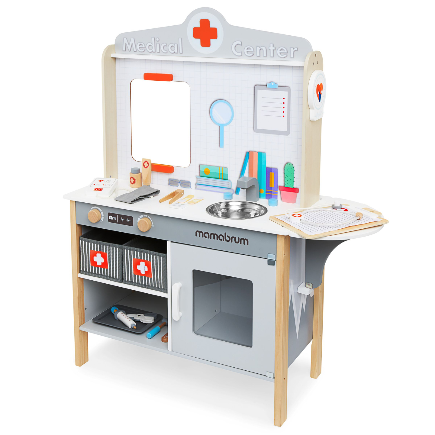Cabinet médical en bois hôpital XXL - set de médecin avec accessoires