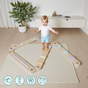 Grand parcours sensoriel en bois - piste d'équilibre - 9 éléments