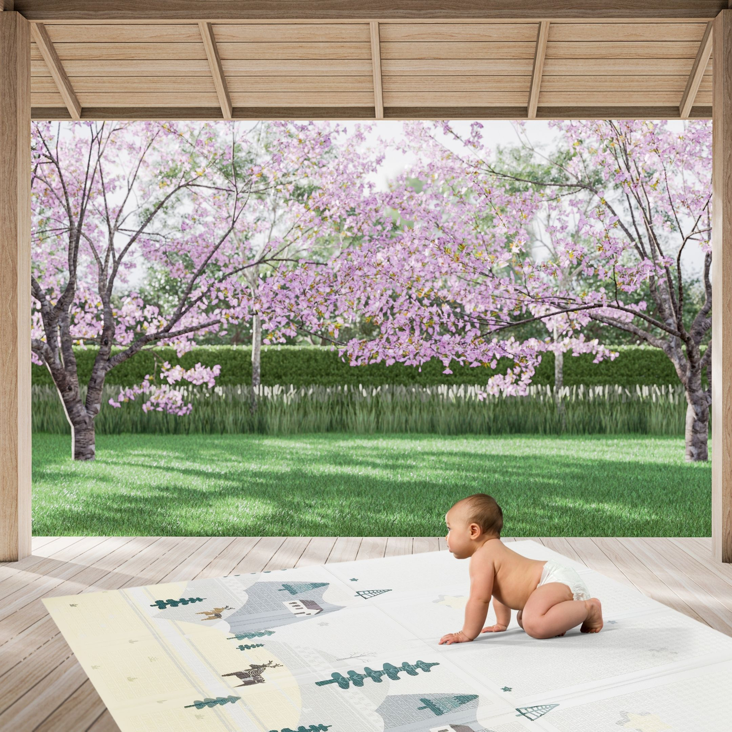 Tapis mousse double face XXL - pliable 1 CM (montagne et route)