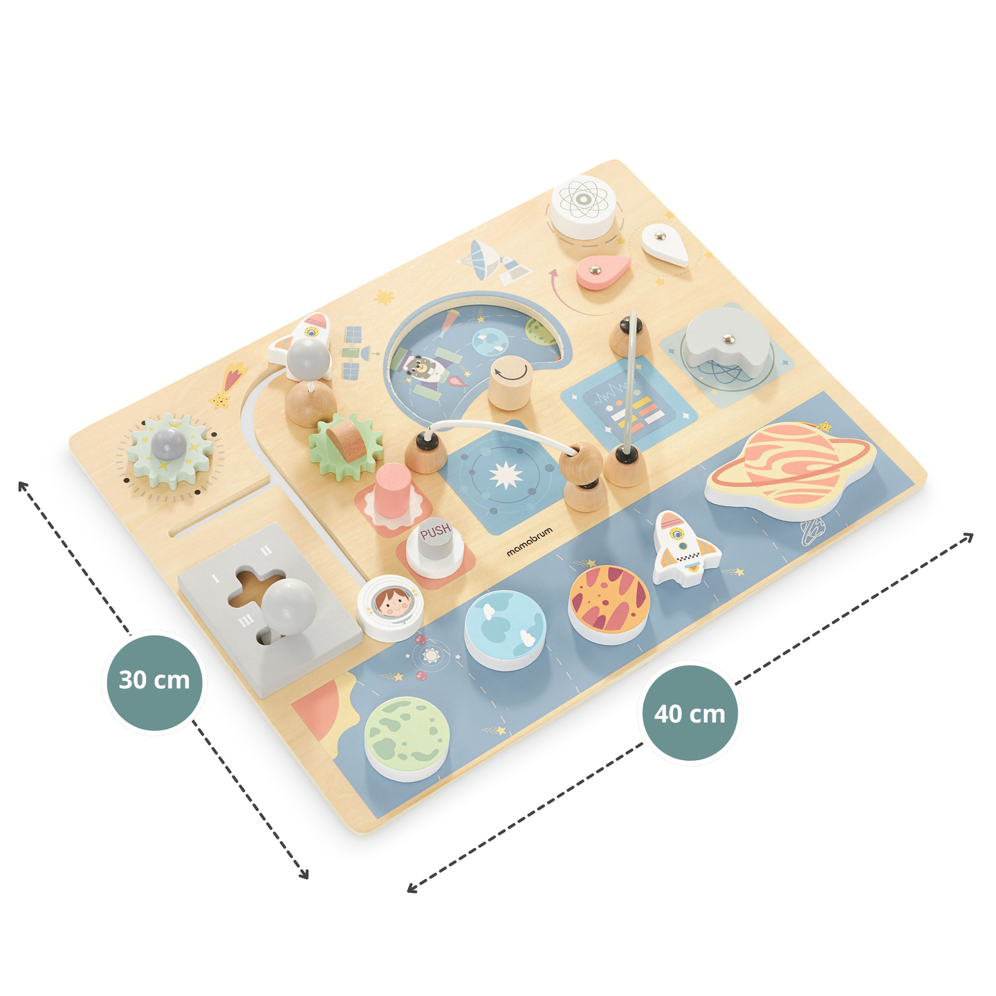 Tableau de manipulation en bois - Cosmos