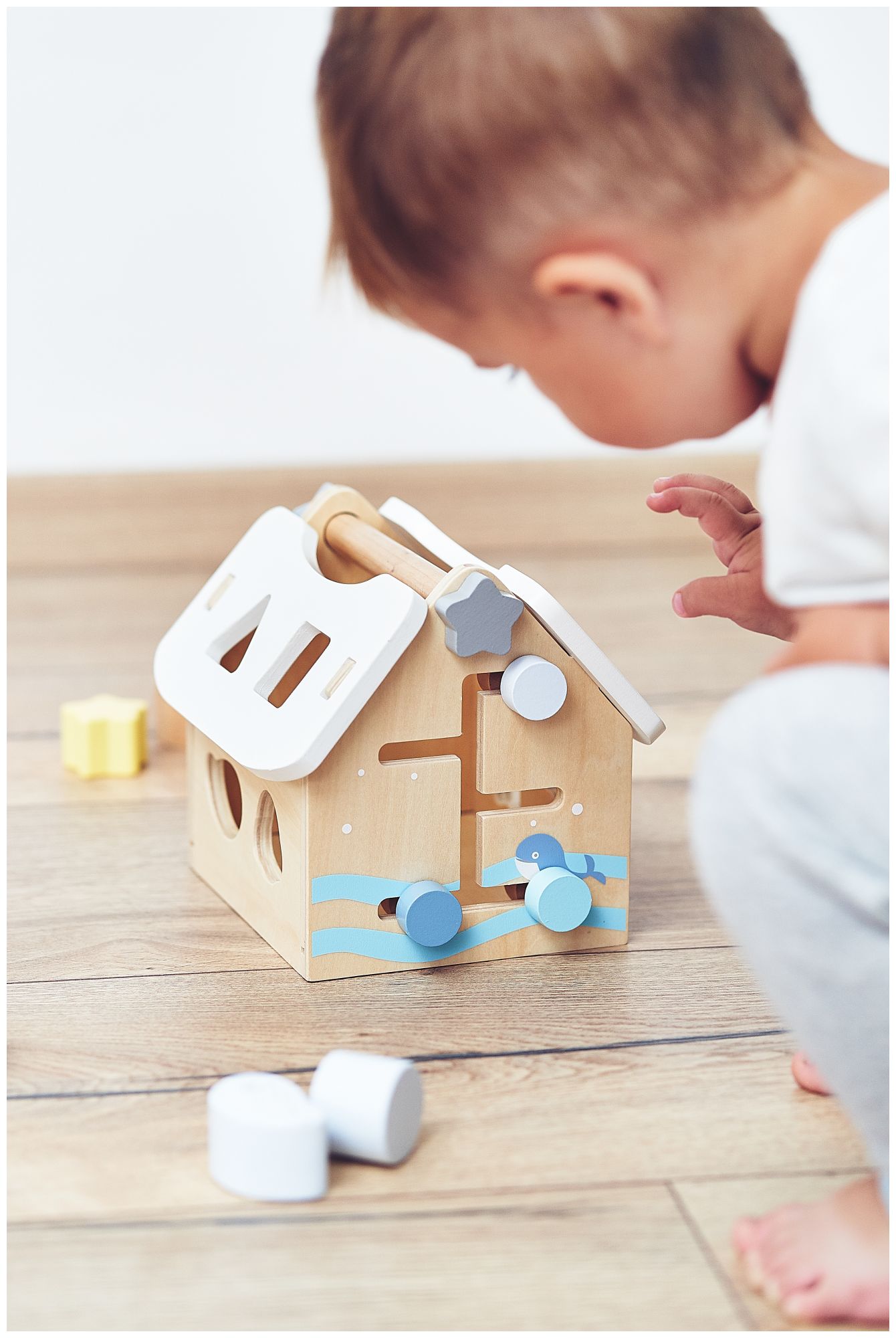 Trieur - maison éducative en bois avec des blocs