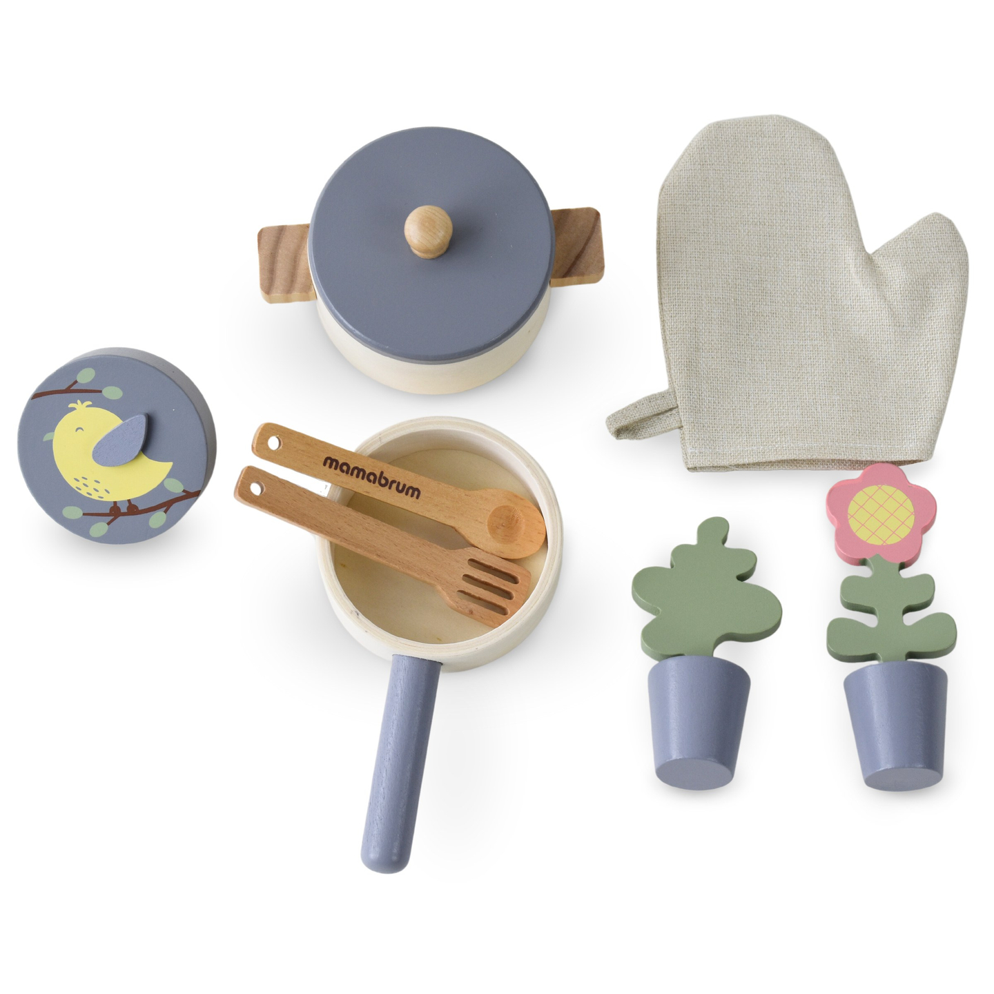 Cuisine de jardin en bois avec accessoires - boho naturel