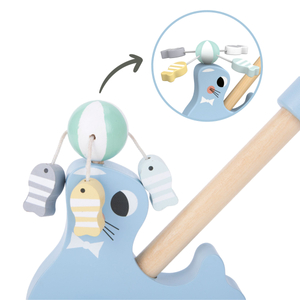 Sceau en bois avec bâton de poussée - pusher