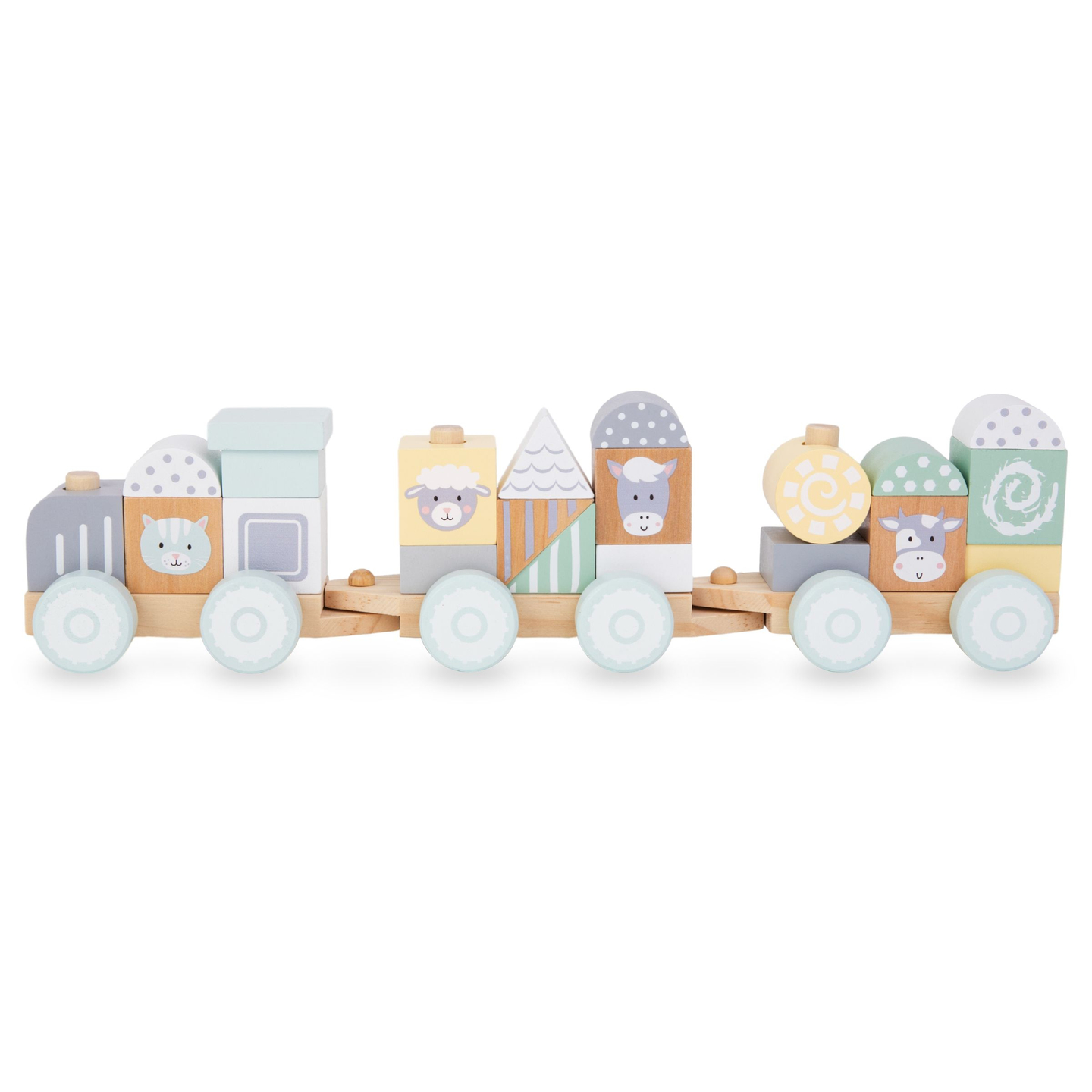 Train en bois avec des blocs pour un garçon - Ferme