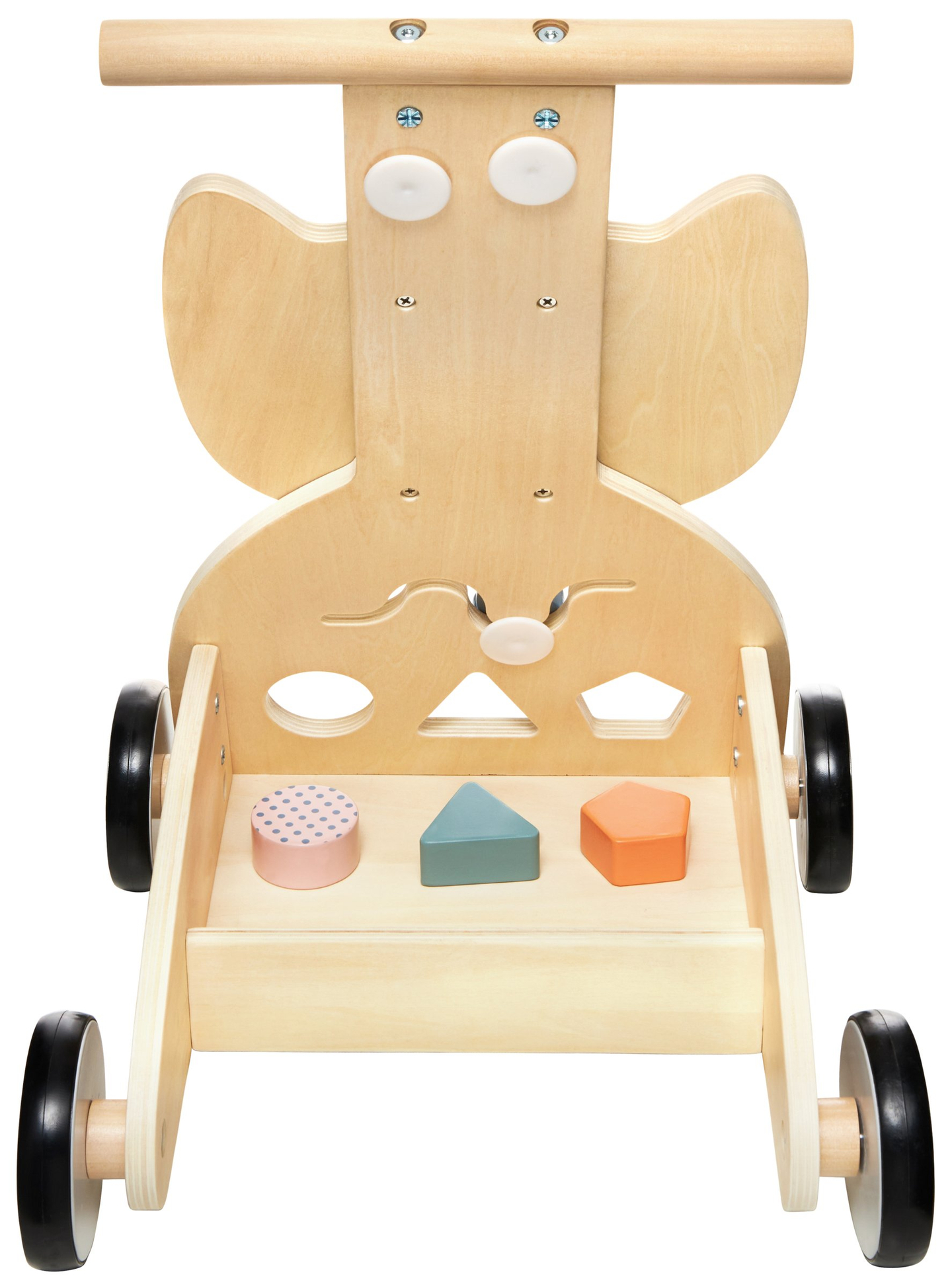 Marchette multifonctionnelle en bois - poussoir - poussette avec blocs - Hibou