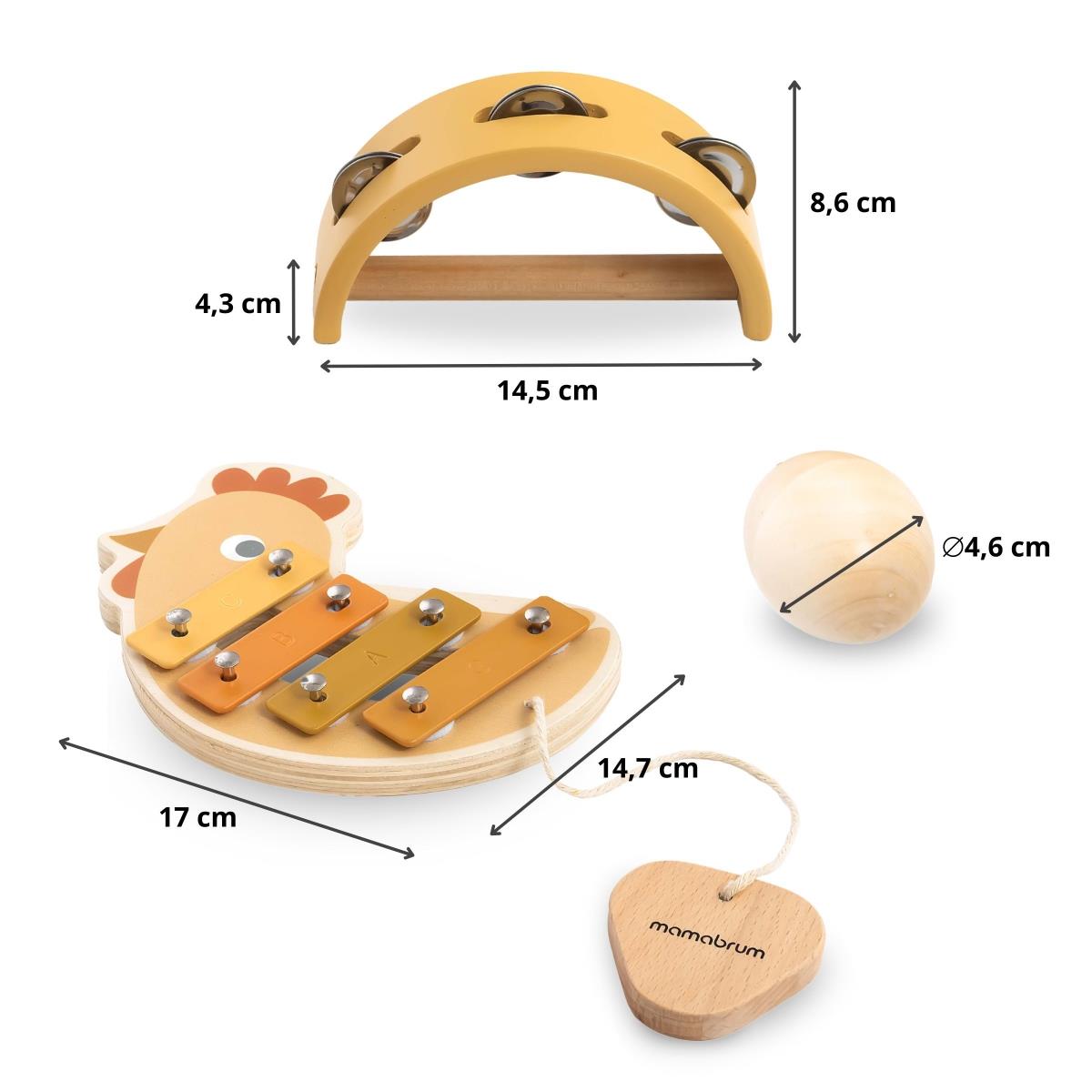Jeu d'instruments avec motif de poulets