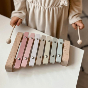 Cymbales en bois - xylophone pour enfants, couleurs de l'arc-en-ciel